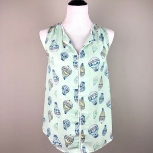 Modcloth Hot Air Balloon Sleeveless Blouse